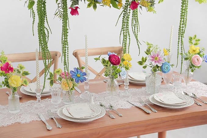 Serra Flora Artificial Flowers Combo Set Faux Flowers Bulk Flower Leaf with Stems for DIY Wedding Bouquets Centerpieces Baby Shower Party Home Decorations