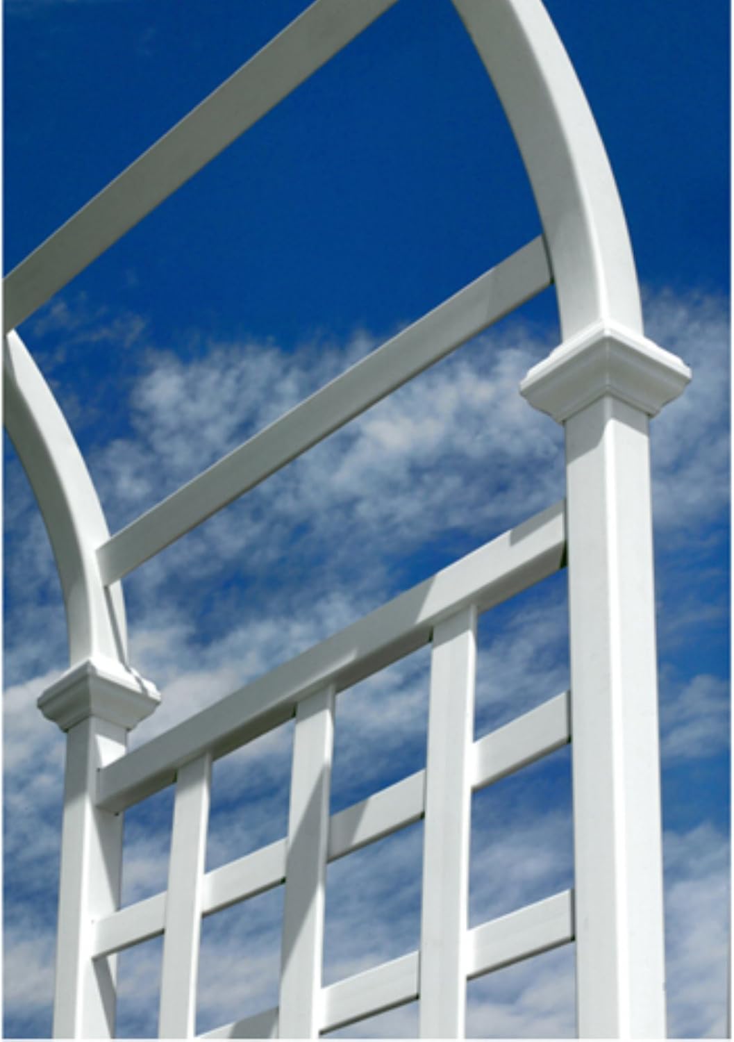 athens 39"w x 81"h vinyl arbor shown in use