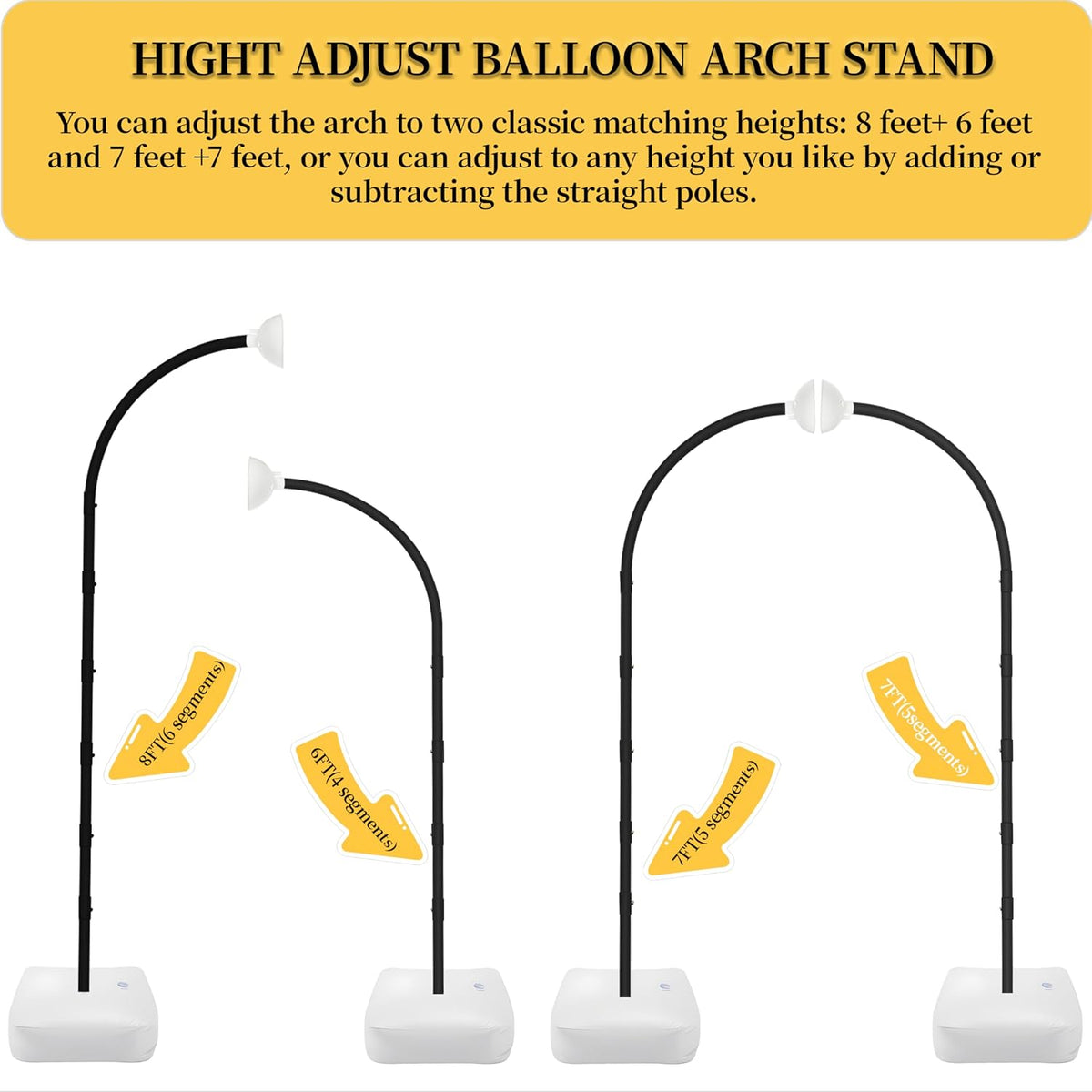 Balloon Arch Kit,Adjustable 8.2FT & 6FT Half Balloon Arch Stand
