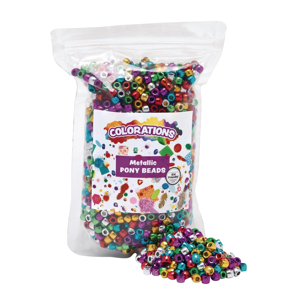 colorations ponymet metallic pony beads - 1 lb. shown in use