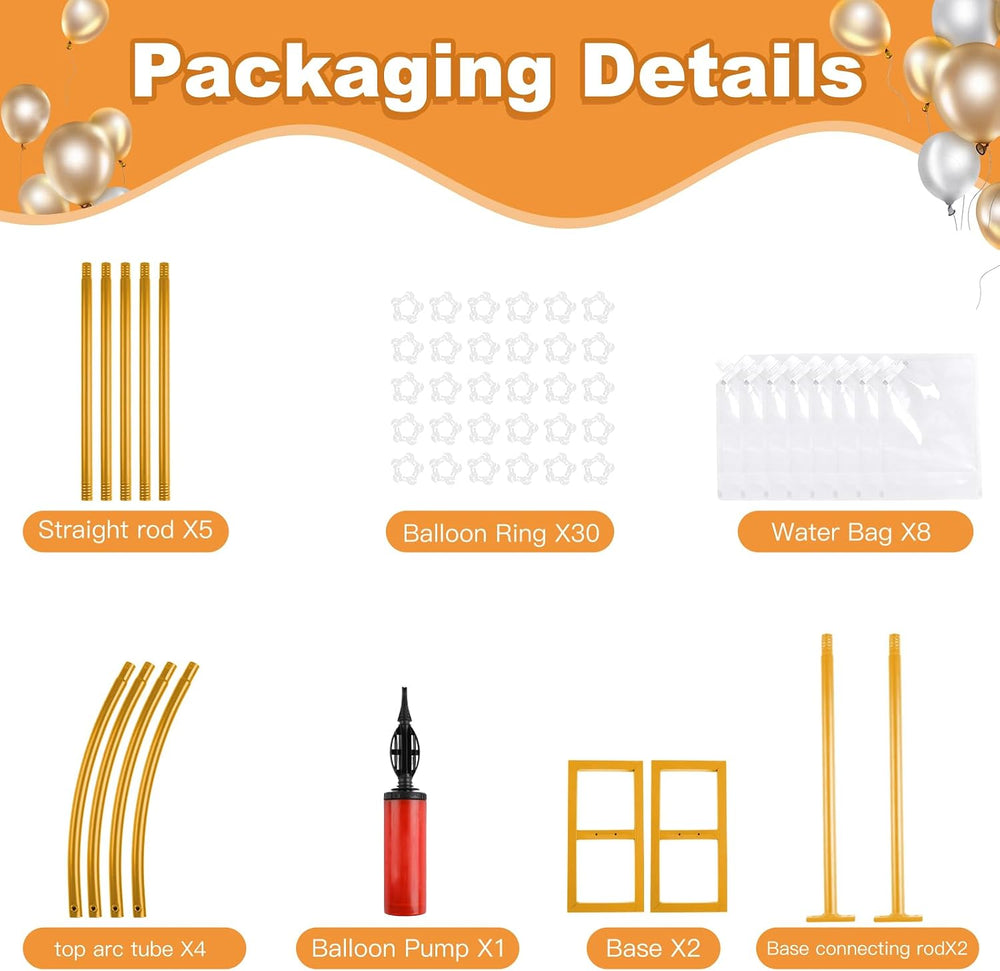 7.2ft and 5.9ft Half Balloon Arch Stand Kit with Heavy Duty Base, Comes with ...