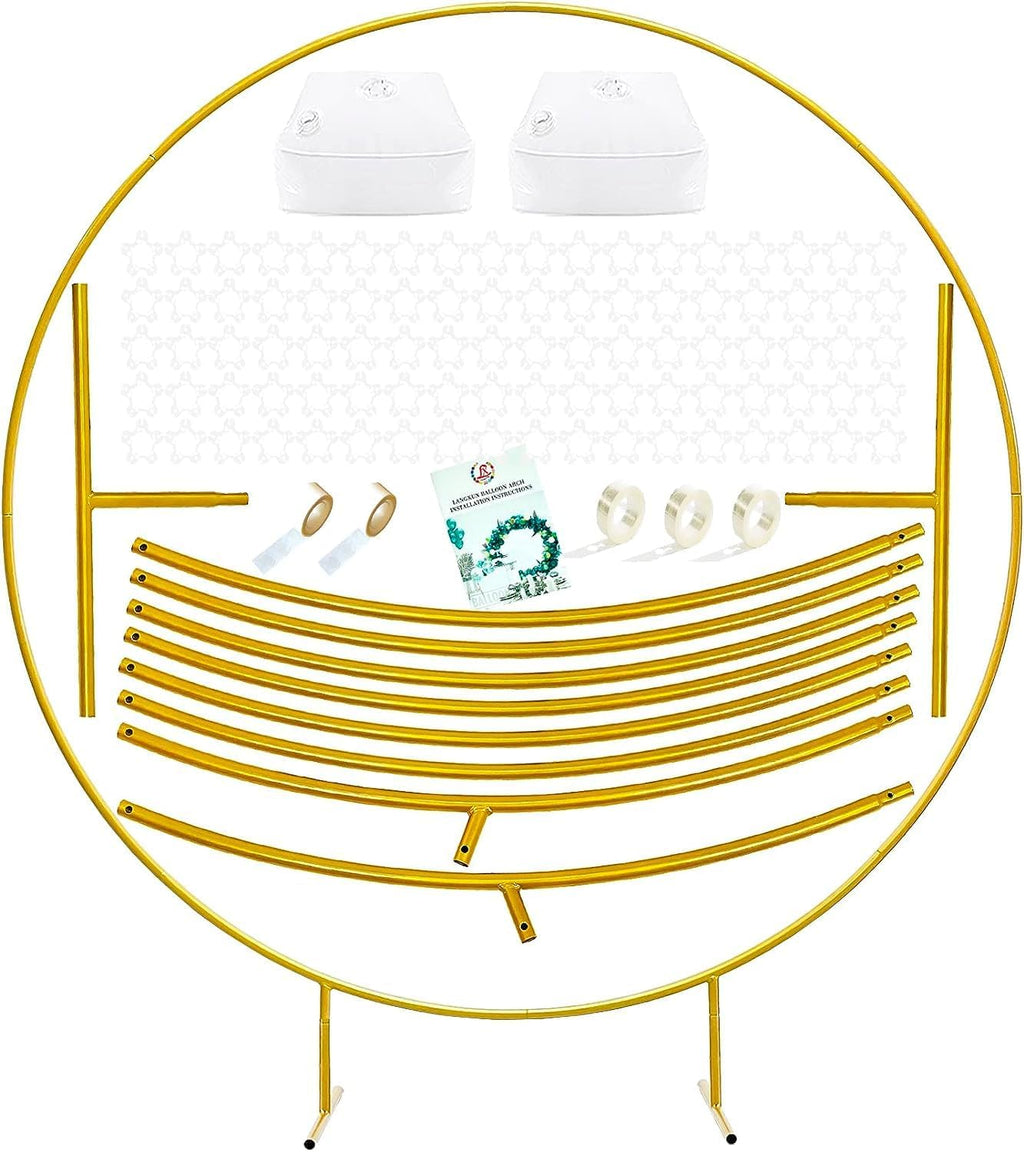 LANGXUN 7.2ft Gold Metal Circle Balloon Arch Kit