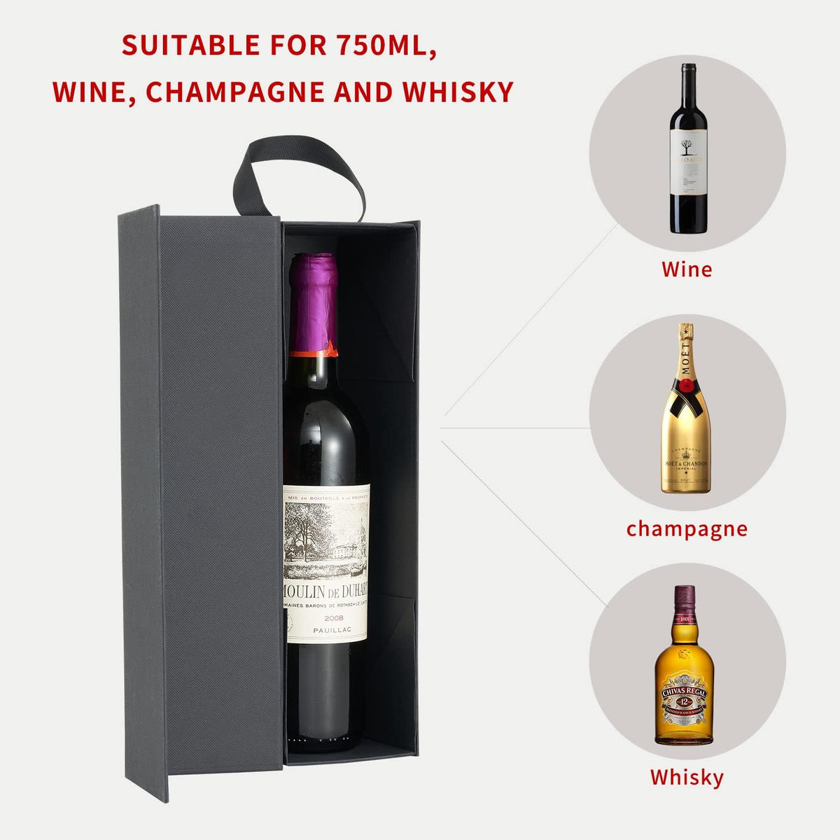 ryddoy 5 pack wine gift box, 12.8x3.8x3.8 in, package contents