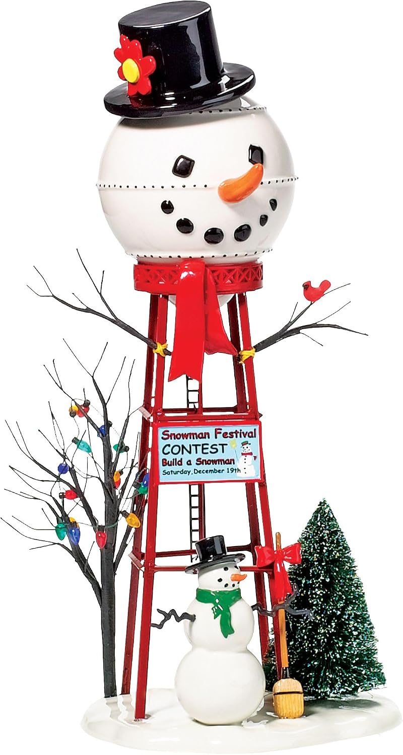 Department 56 Accessories for Villages Snowman Watertower Figurine Accessory , 12 Inch