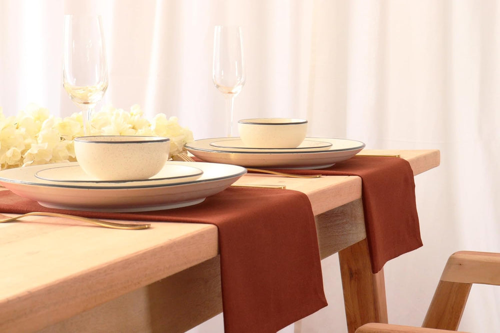 PurpleEssences Cloth Dinner Napkins 18x18 in Set of 12 - Rust