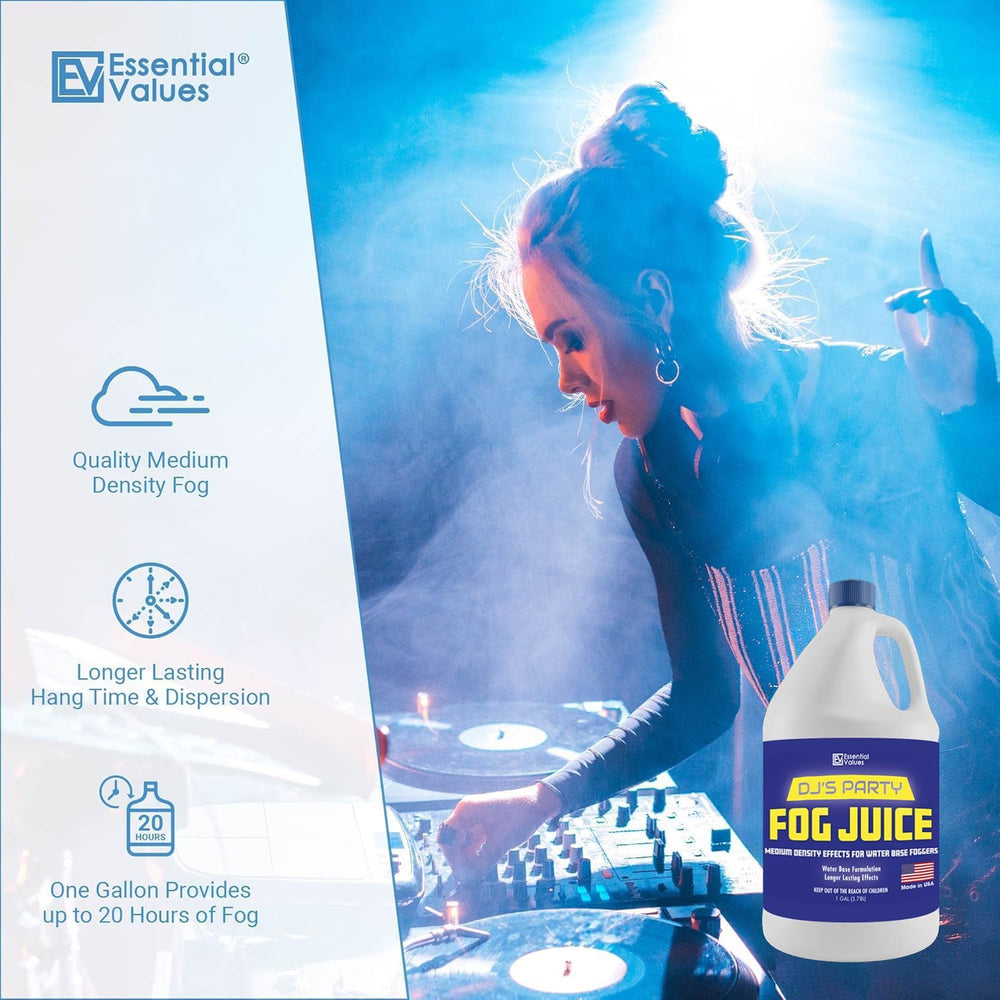 Fog Juice Long Lasting 3+ Hour Fog Machine Fluid 128 OZ, 1 Gal Medium Dense