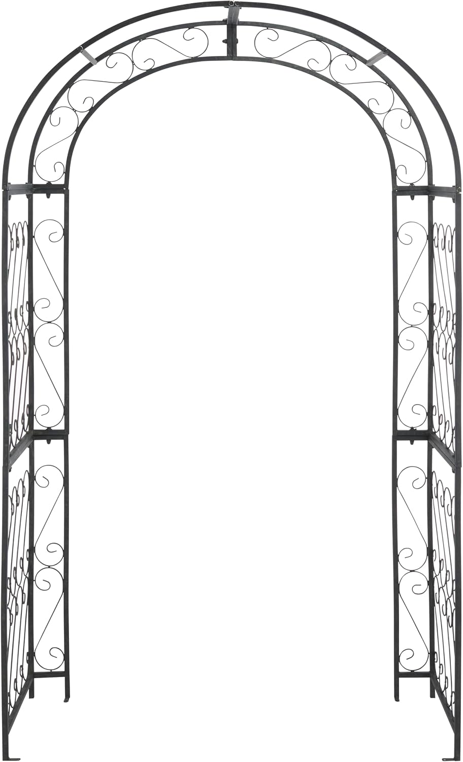 SAFAVIEH Outdoor - Pagan Victorian Garden Arch - Black Iron Trellis Arbor - D...