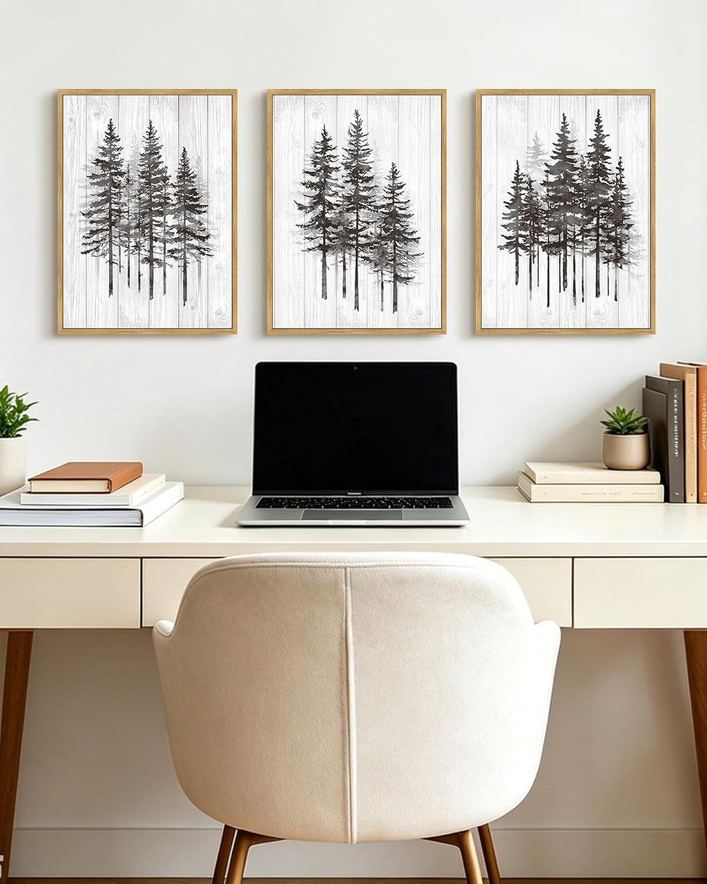 kuvioke pine tree framed wall art modern nature, side view