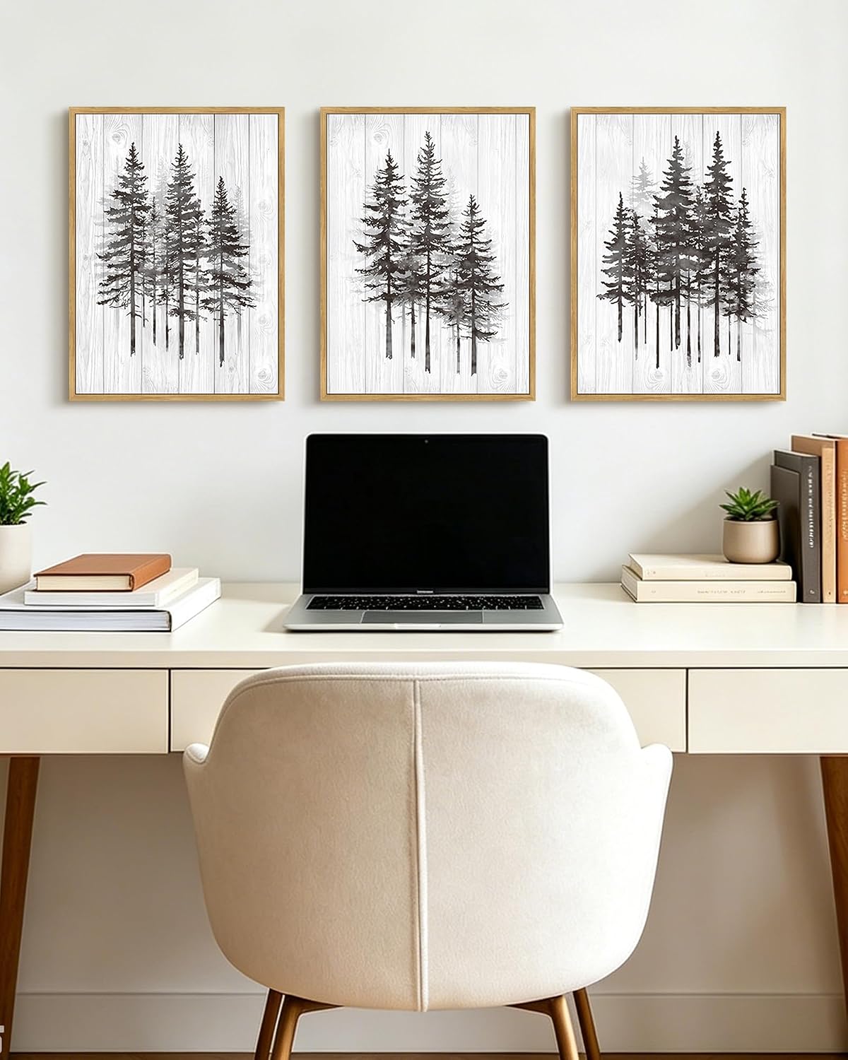 kuvioke pine tree framed wall art modern nature, side view