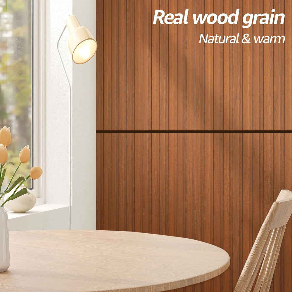 Art3d 48 x 6 Inch WPC Wood Slat Wall Panels, 3D Wall Accents, 16-Pack, Teak