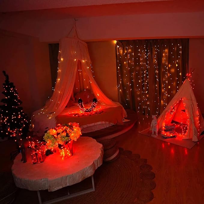 24 Pack LED Fairy Lights Battery Operated 7Ft 20Led Mini String Lights Waterproof Christmas for Mason Jars Bedroom DIY Party Wedding Christmas Decor Orange