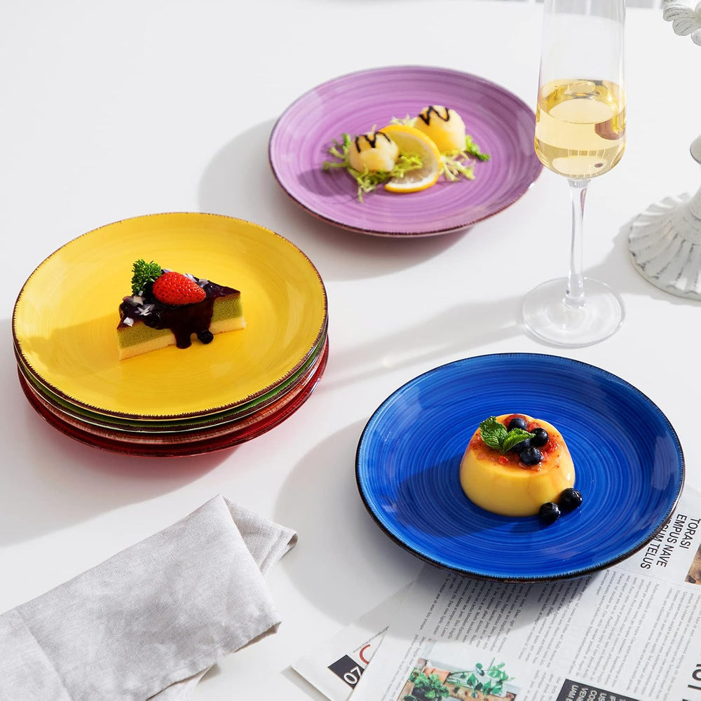 vancasso Bonita Muticolor Salad Plate Set of 6, 7.5 Inch Ceramic Dessert Plat...
