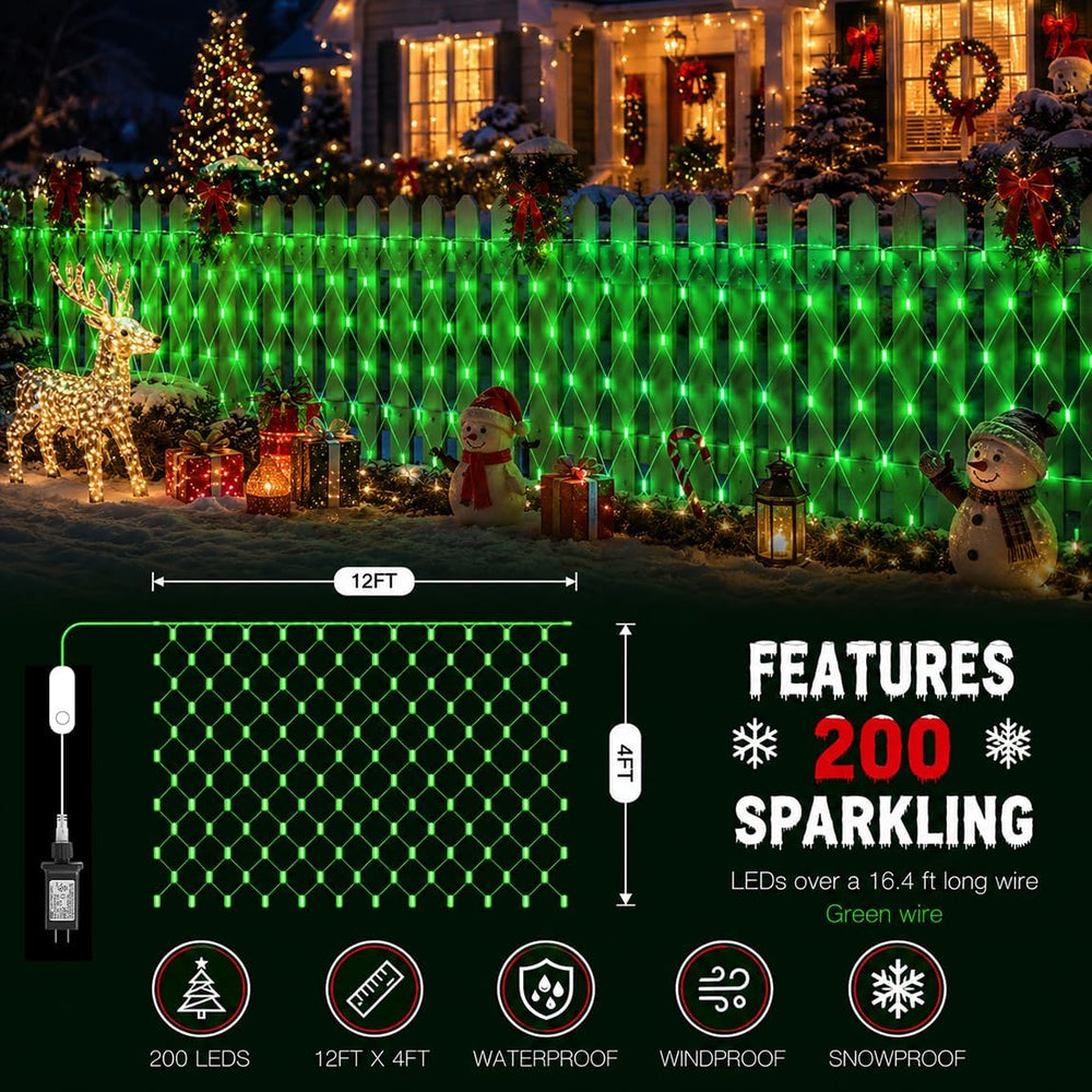 4ft*12ft Outdoor Smart Christmas Net Lights for Bushes, Group Control