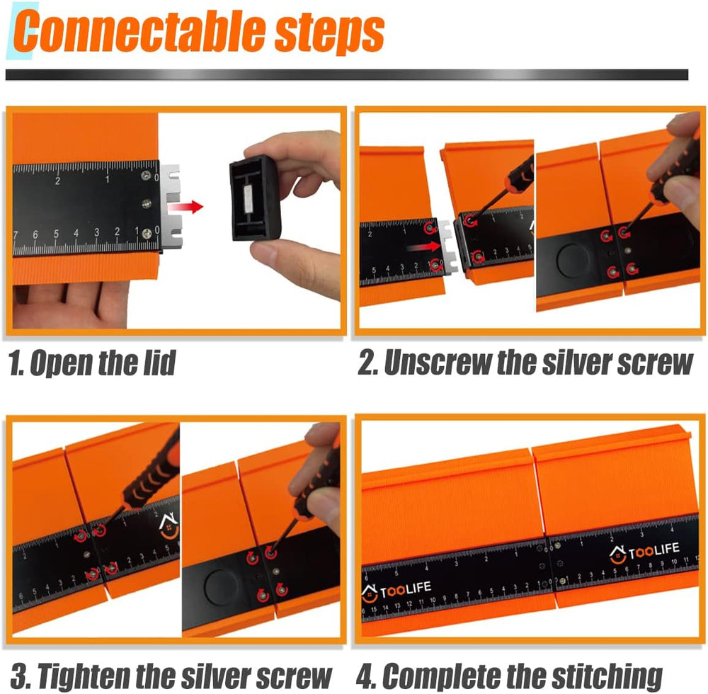 TOOLIFE Connectable Contour Gauge with Lock, Stocking Stuffers，Gifts for Men ...