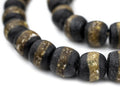The Bead Chest African Kente Beads - Full Strand of Krobo Glass Beads (Black)
