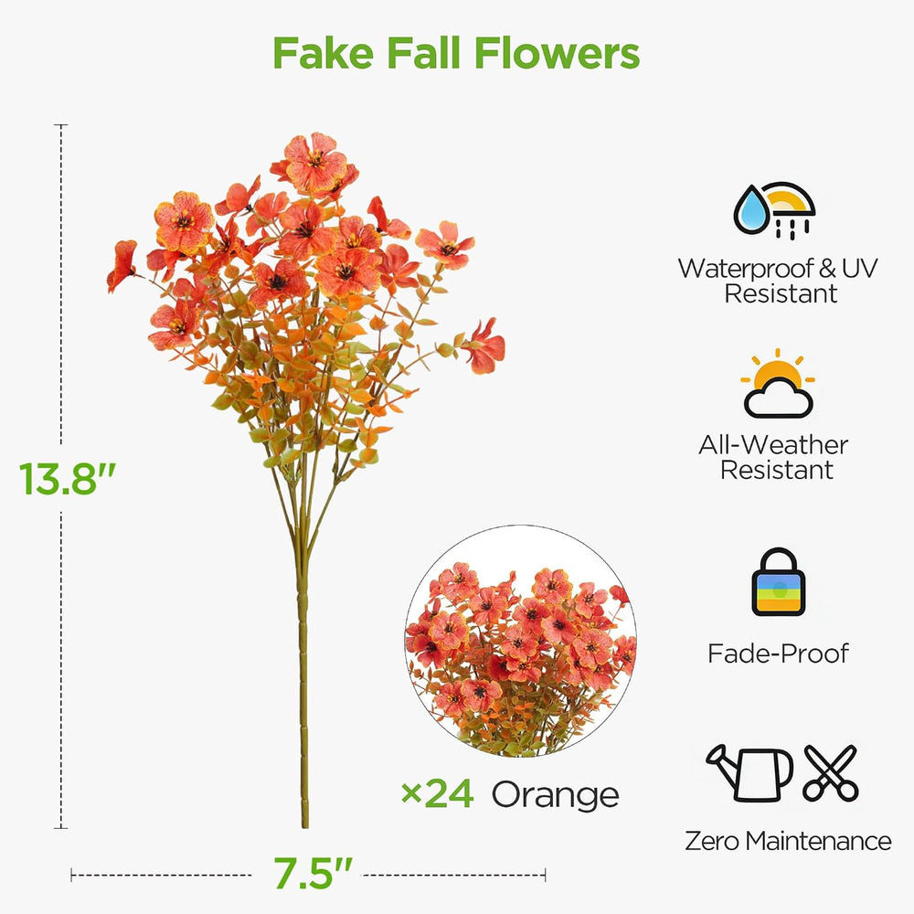 InnoGear Artificial Hanging Flowers for Outdoors Baskets Fall Decor, Orange