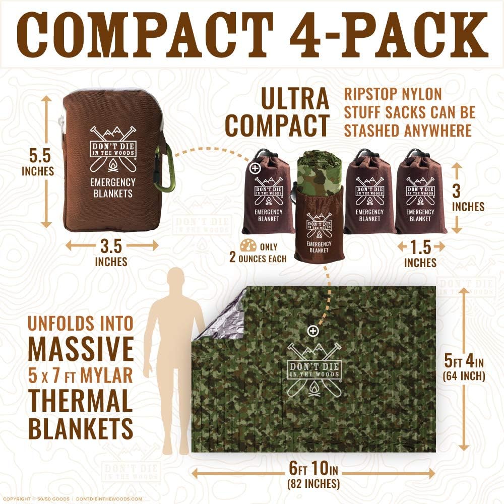 Don’t Die in The Woods – Freakin’ Huge Emergency Blankets [Camo]