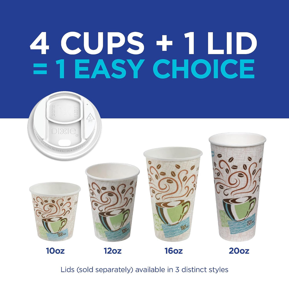 Dixie PerfecTouch 16 oz Paper Coffee Cups By GP PRO, Coffee Haze Design, 500 ...