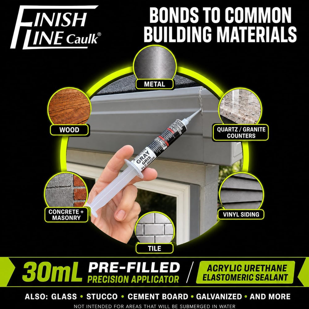 30mL Pre-Filled Precision Caulk Applicator Gray 5-Pack