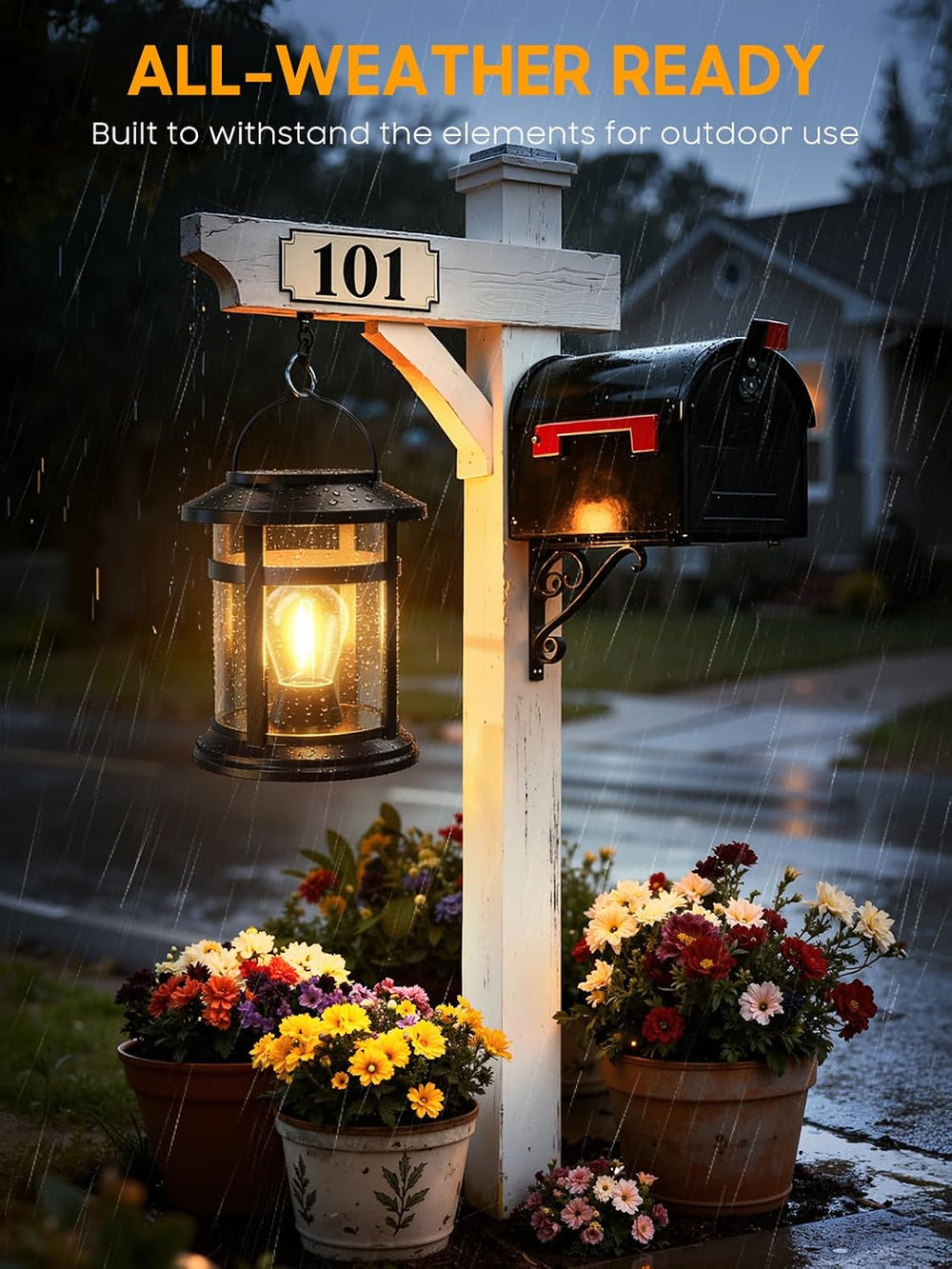Solar Lantern Outdoor Waterproof, 2 Pack Bright Hanging Solar Lights for Outs...