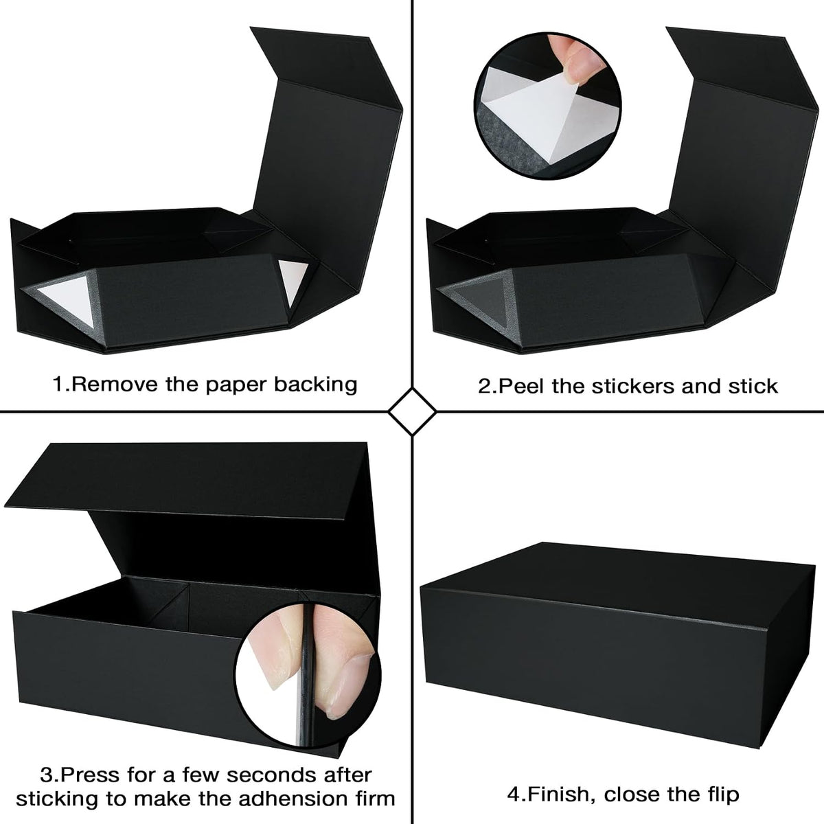 aimyoo galaxy black magnetic gift boxes with lids, close-up detail