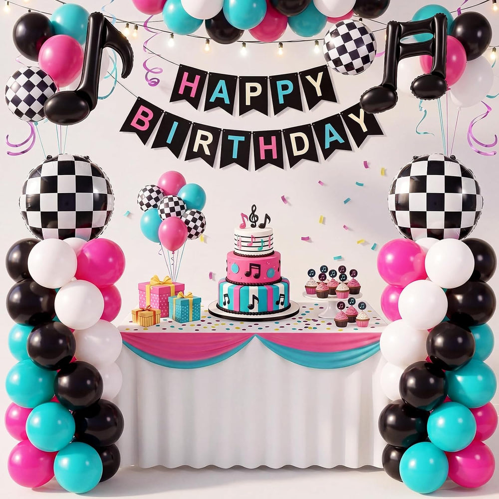 Arrowbash 2 Sets 165 Pcs 50s Rock and Roll Party Balloon Column Stand Kit