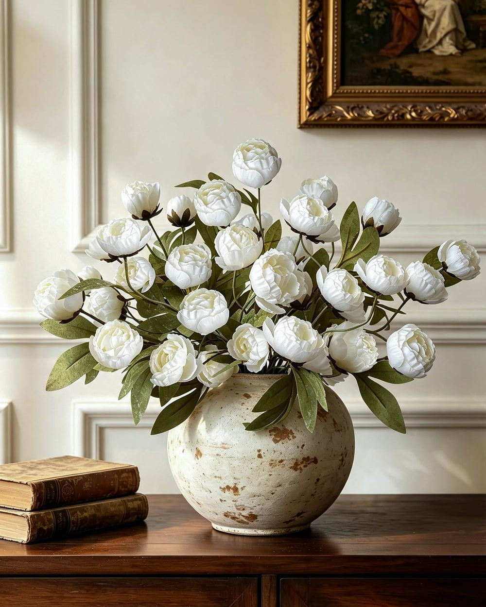 8 Pcs Peonies Artificial Flowers, 27" Faux Peony Stems for Vases Decor