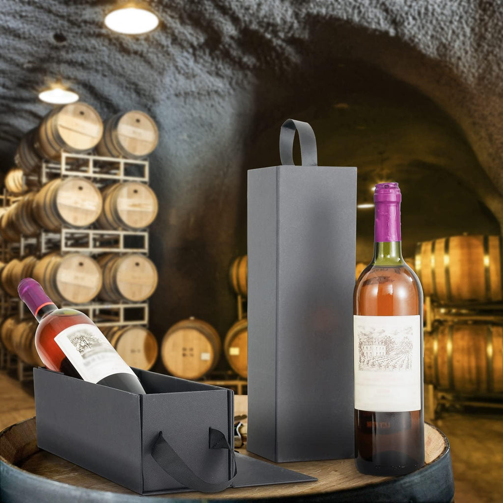 ryddoy 5 pack wine gift box, 12.8x3.8x3.8 in, side view