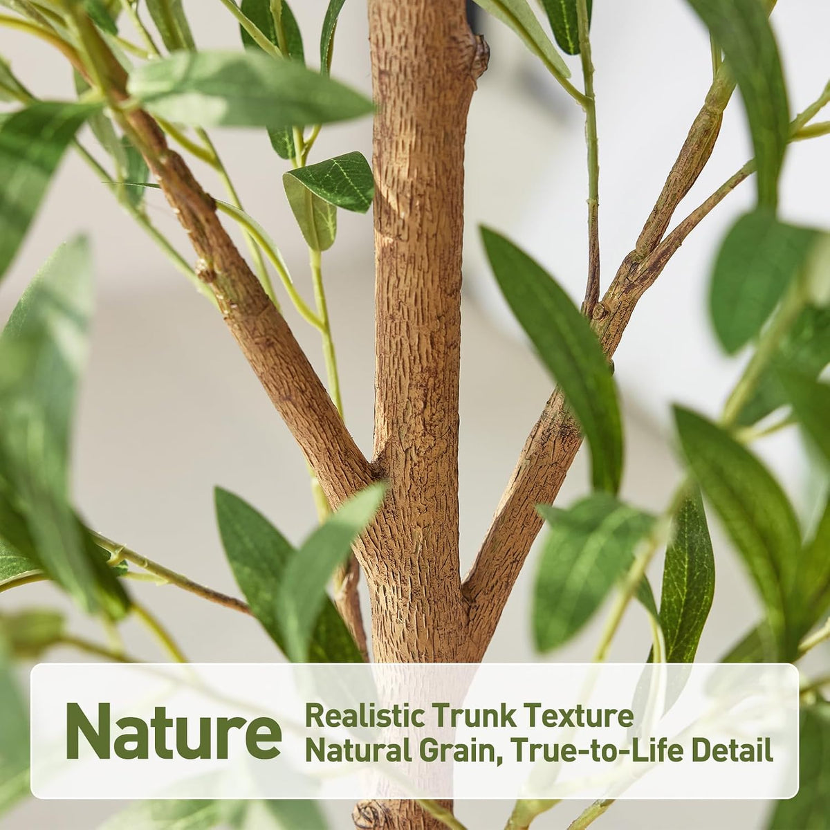 VeriNatural 6ft Artificial Olive Tree with Real Wood Trunk