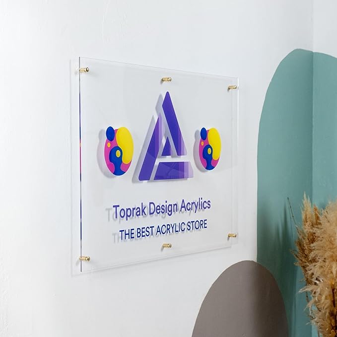 Large Custom Business Logo Sign, Personalized Acrylic Store Front Sign For Office, Wall Hanging, Gift For Business, Company Logo Display, Custom Office Plaque