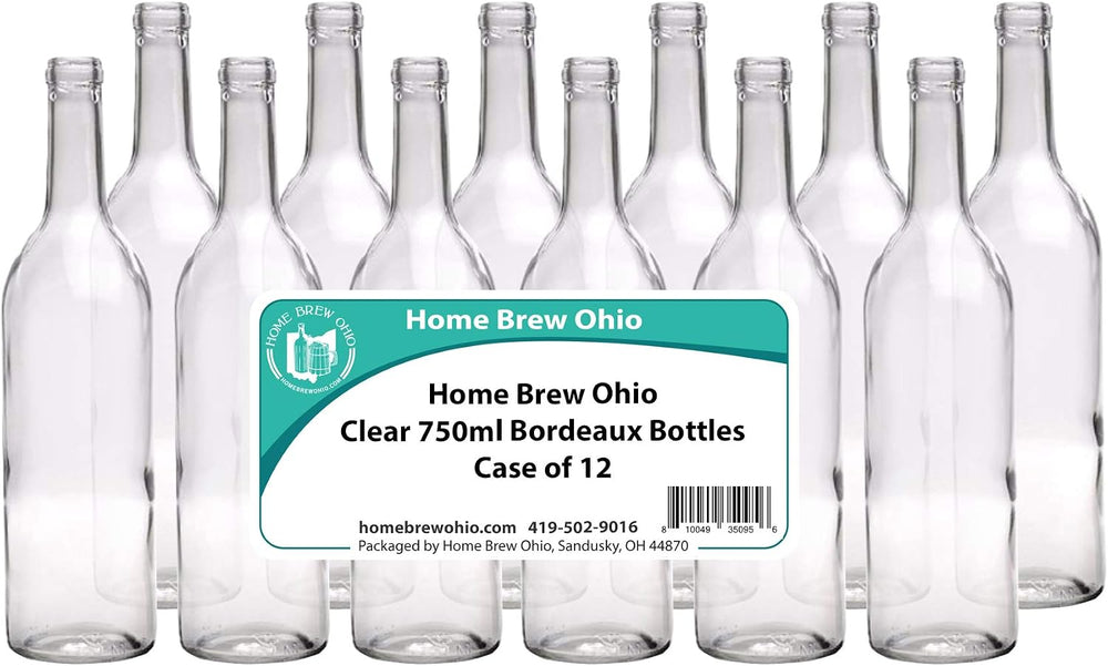 Home Brew Ohio Clear 750ml Bordeaux Bottles Case of 12
