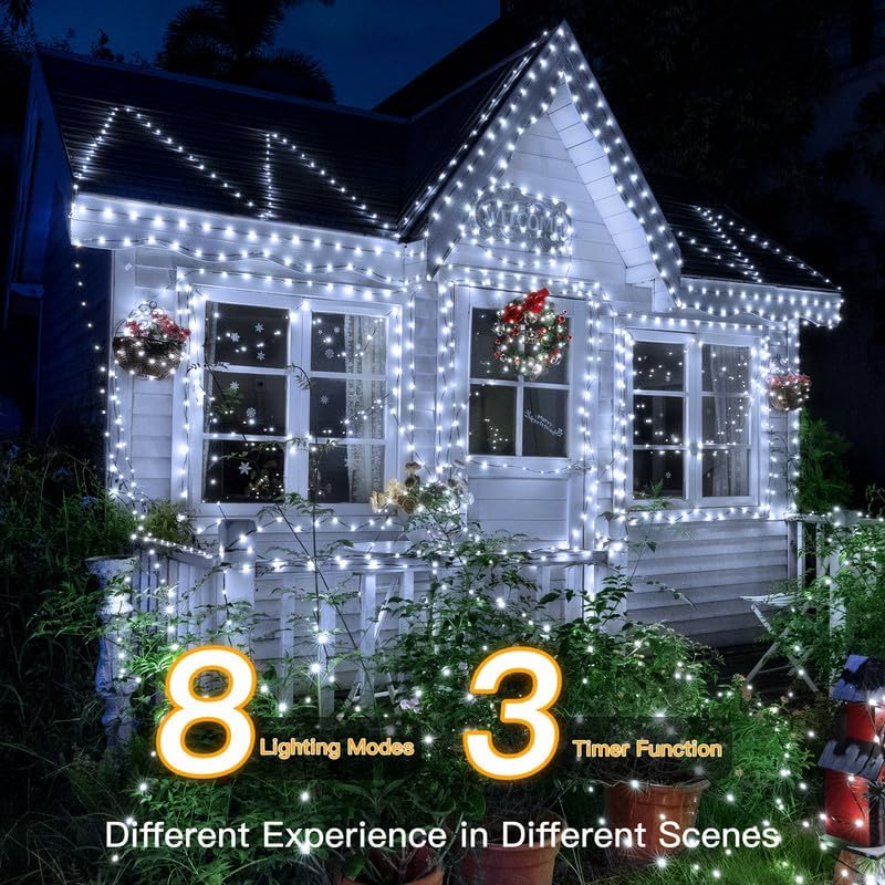 ollny christmas lights outdoor, 393ft 1200 led ip67, side view