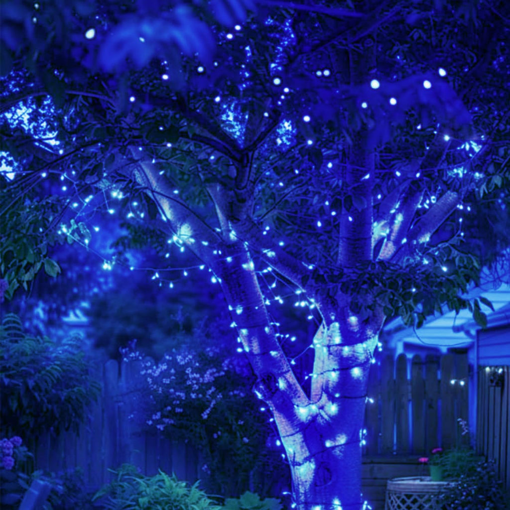 kaq 2pack 500led solar string lights outdoor waterproof, close-up detail