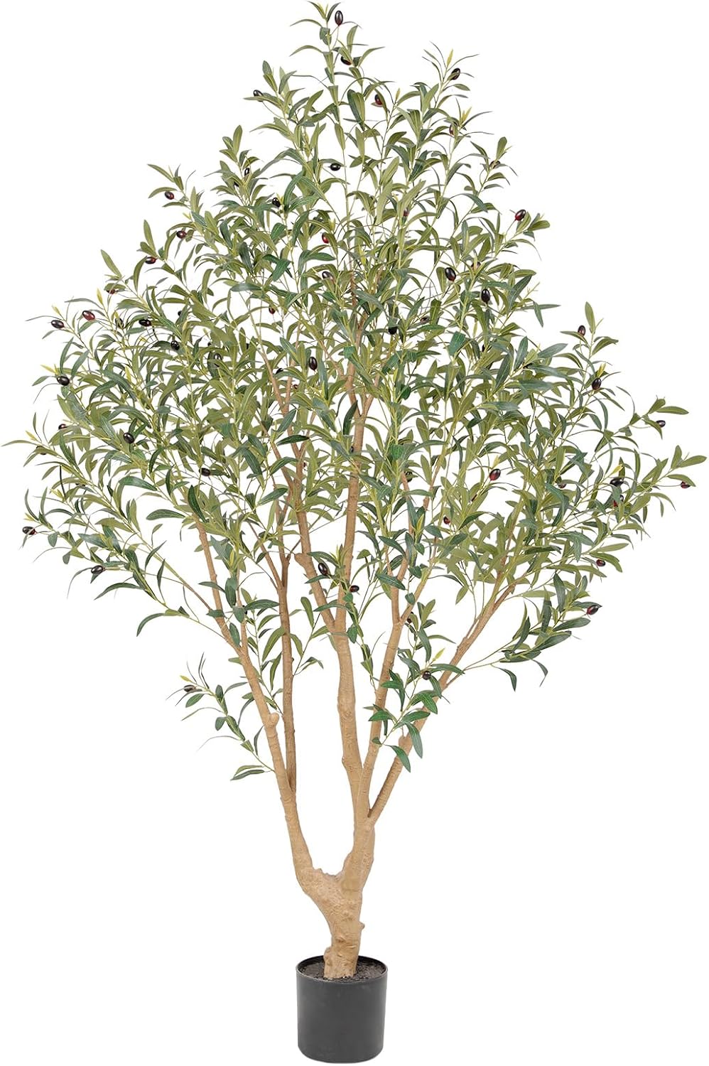 Nafresh Majestic Faux Olive Tree 6ft – Artificial Olive Tree Indoor & Outdoor with Lifelike Leaves & Textured Branches for Living Room, Office, Entryway,Patio