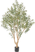 Nafresh Majestic Faux Olive Tree 6ft – Artificial Olive Tree Indoor & Outdoor with Lifelike Leaves & Textured Branches for Living Room, Office, Entryway,Patio