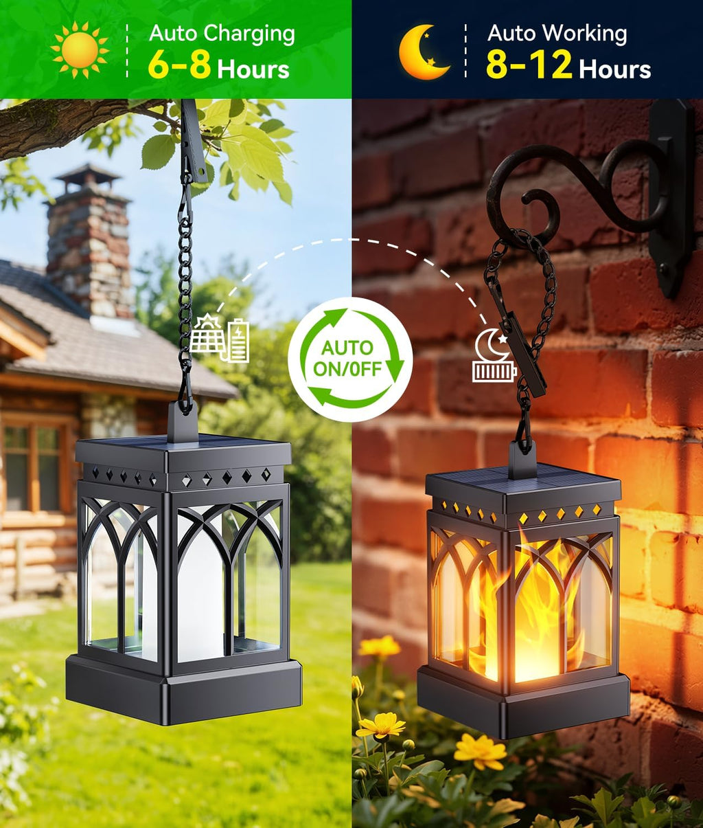 kooper 6 pack solar lanterns outdoor waterproof, upgraded, front angle view