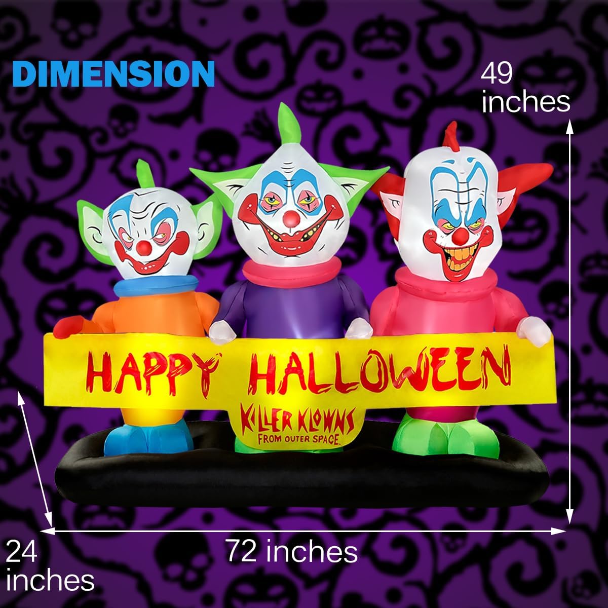 blowout fun 6ft long halloween inflatable three killer, package contents