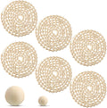 Ceenna 6 Pcs Wooden Bead Garland 72 Feet Christmas Farmhouse,Natural Color