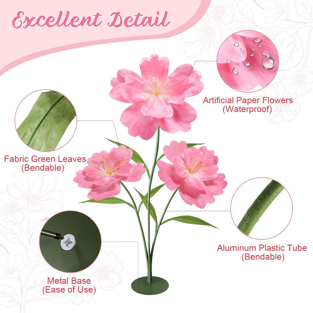 Giant Artificial Paper Flowers for Decoration, Big Fake Flowers