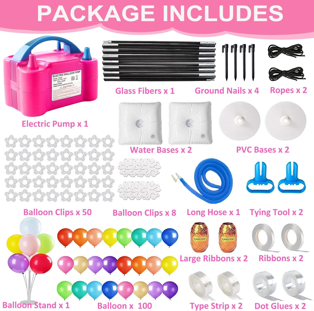 Balloon Arch Kit and Electric Balloon Pump for Indoor/Outdoor Decoration