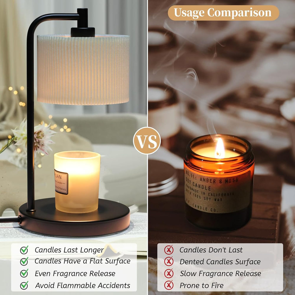 NITOWOLF Candle Warmer Lamp with Timer, Dimmable Wax Warmer Lamp Candle Lamp ...