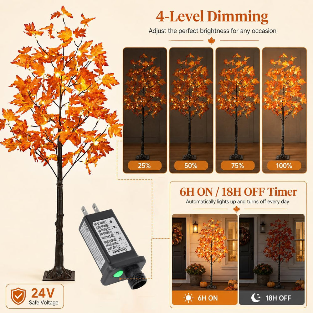 5FT LED Lighted Maple Tree 2-Pack for Indoor Outdoor Home Décor