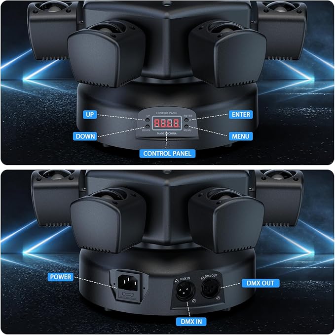 120W DJ Light Moving Head 6 Arms Stage Lights with Mixed Lighting Effects,DJ Stage Lighting for Party Disco Club Wedding Bar
