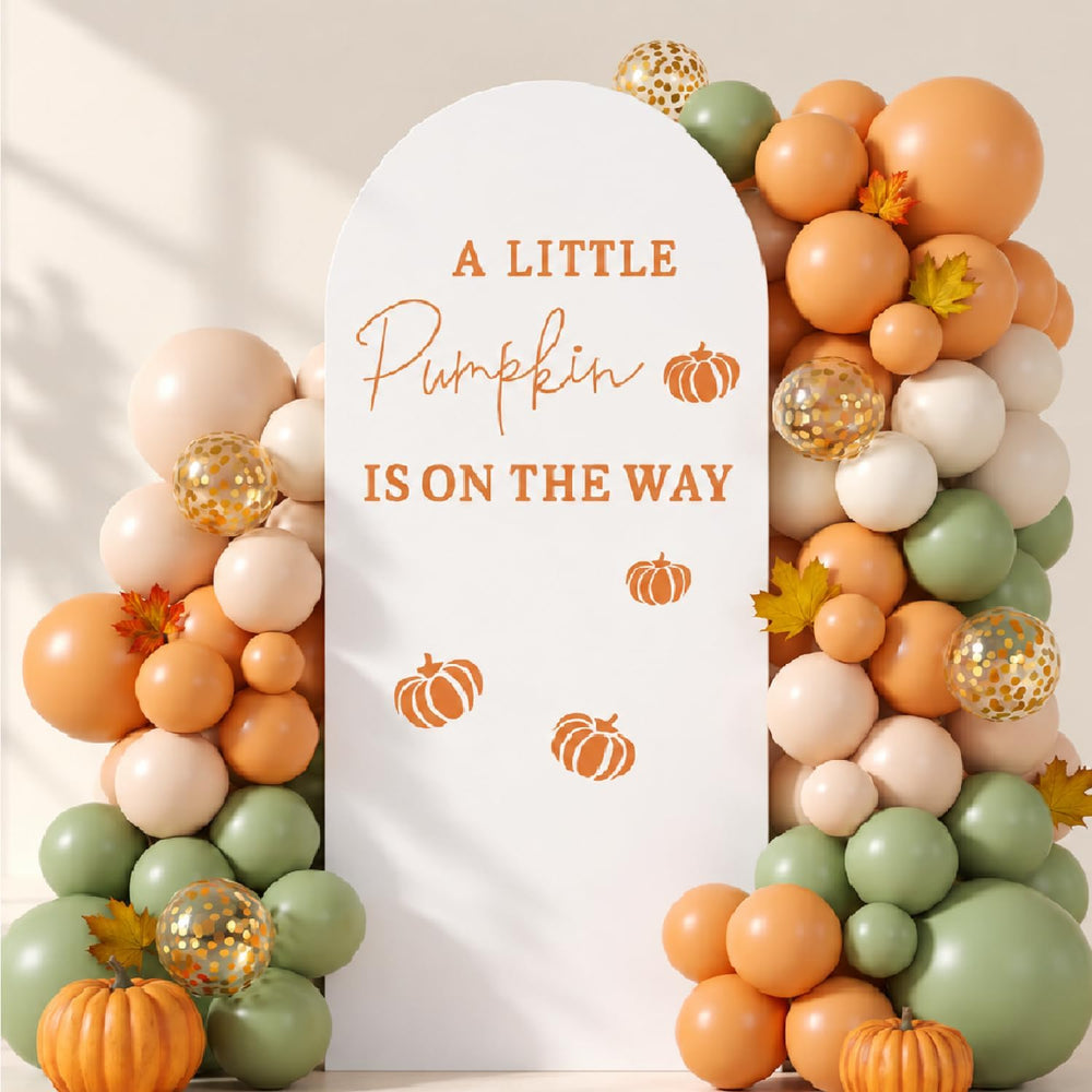 Hunnmingre A Little Pumpkin Is on the Way Thanksgiving Shower Arch Cover