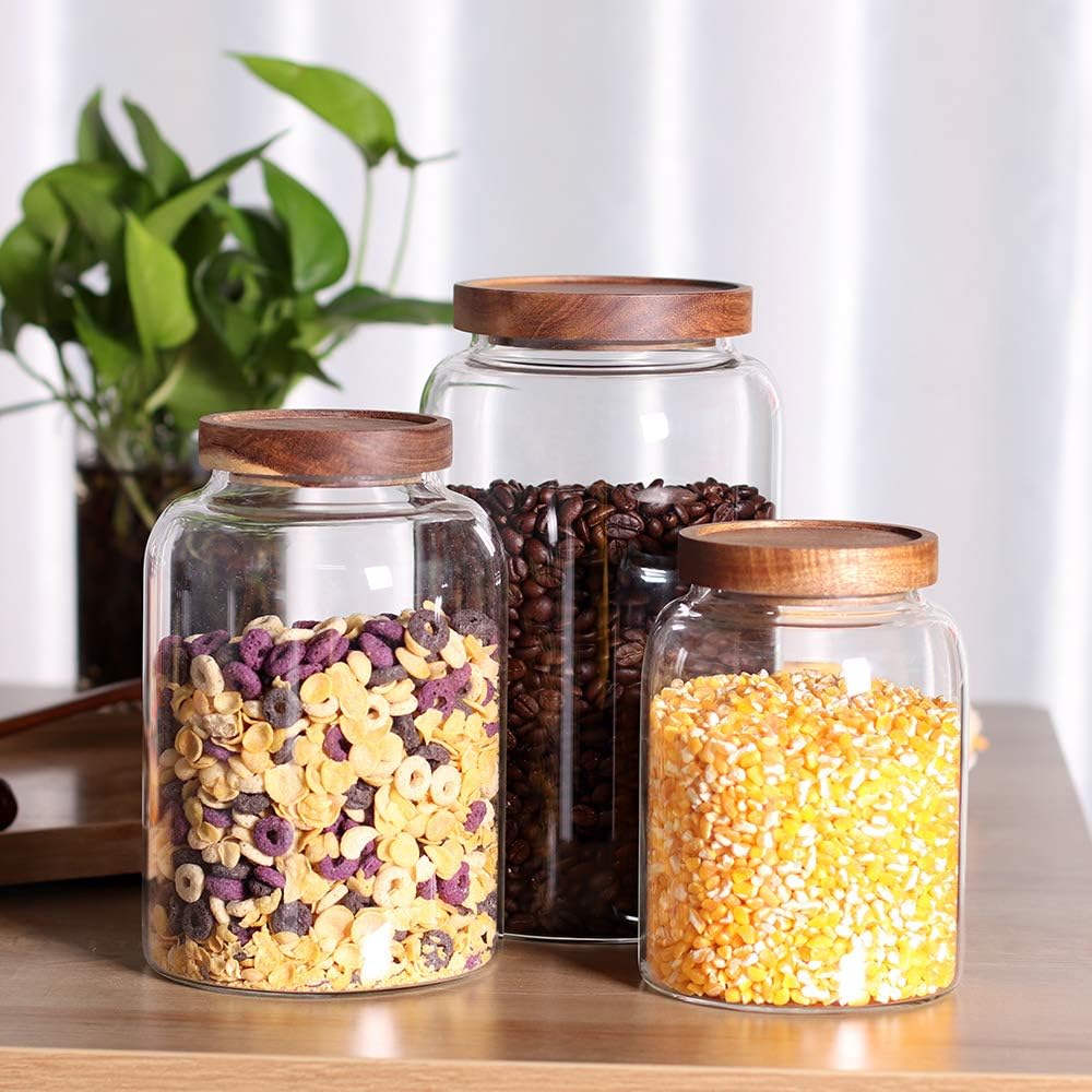 leaves and trees y thicken glass storage jar showing dimensions