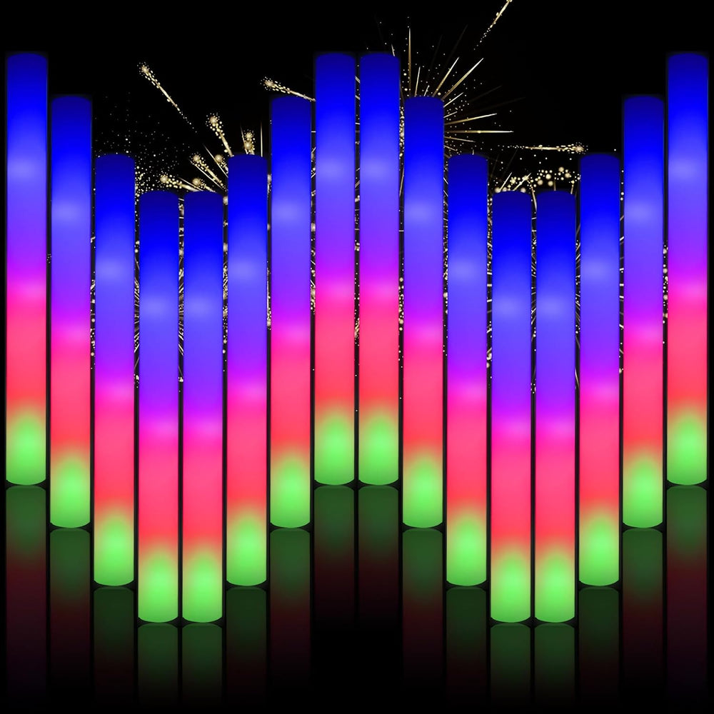 30pcs Foam Light up Sticks Bulk, Glow in the Dark Party Supplies with 3 Flash...