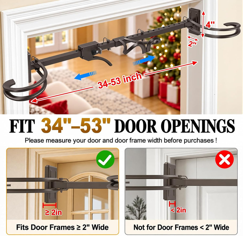 MJZ Garland Hanger for Front Door, Adjustable 34"-53" Garland Holde...