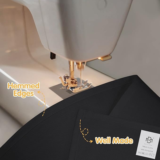 BRILLMAX 6 Pack Black Tablecloths for 8 Foot Rectangle Tables 60 x 126 Inch - 8ft Rectangular Bulk Linen Polyester Fabric Washable Cloth Cover for Wedding Reception Banquet Birthday Party
