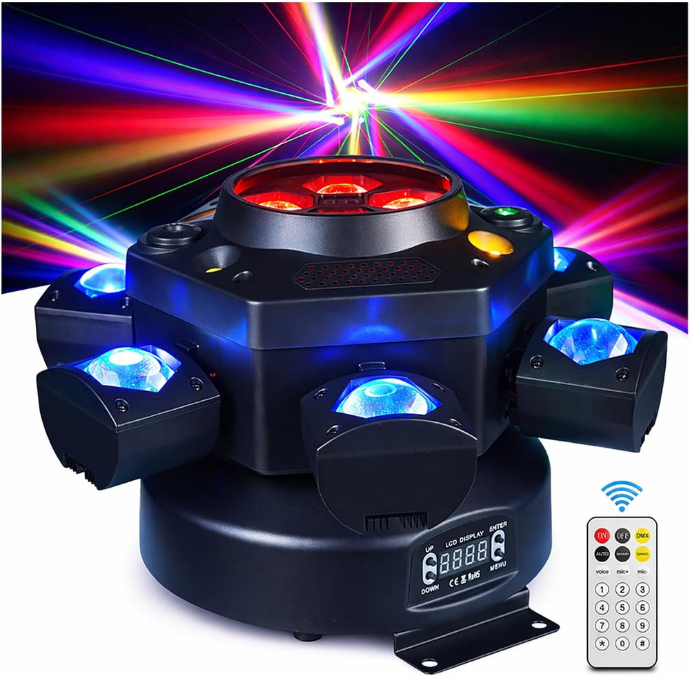 150W 6-Arm Spider Bee-Eye Moving Head LED DJ Light