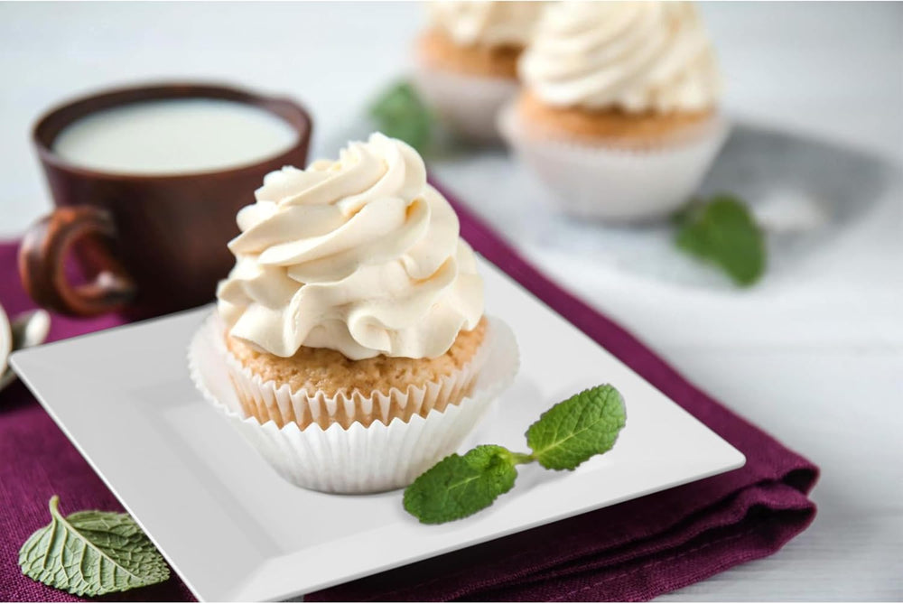 Exquisite Mini Disposable Appetizer Plates - 100 Pack 4.5 In. x 4.5 In. White...